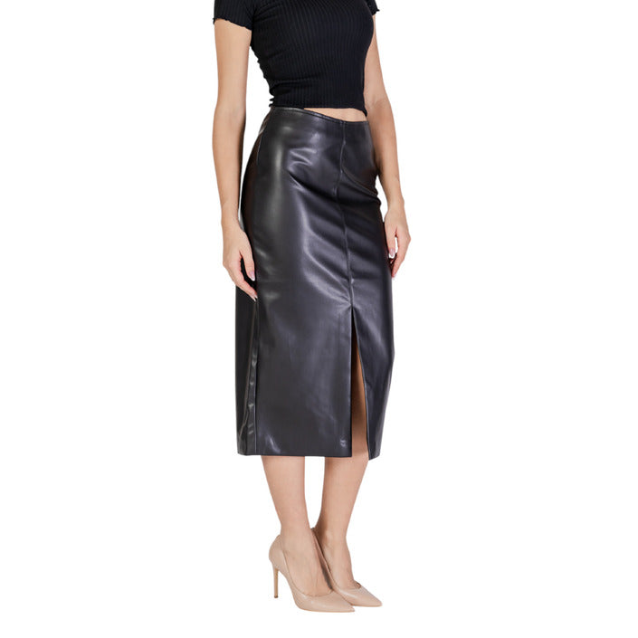 Ichi Skirt Women Black With Zipper for Autumn