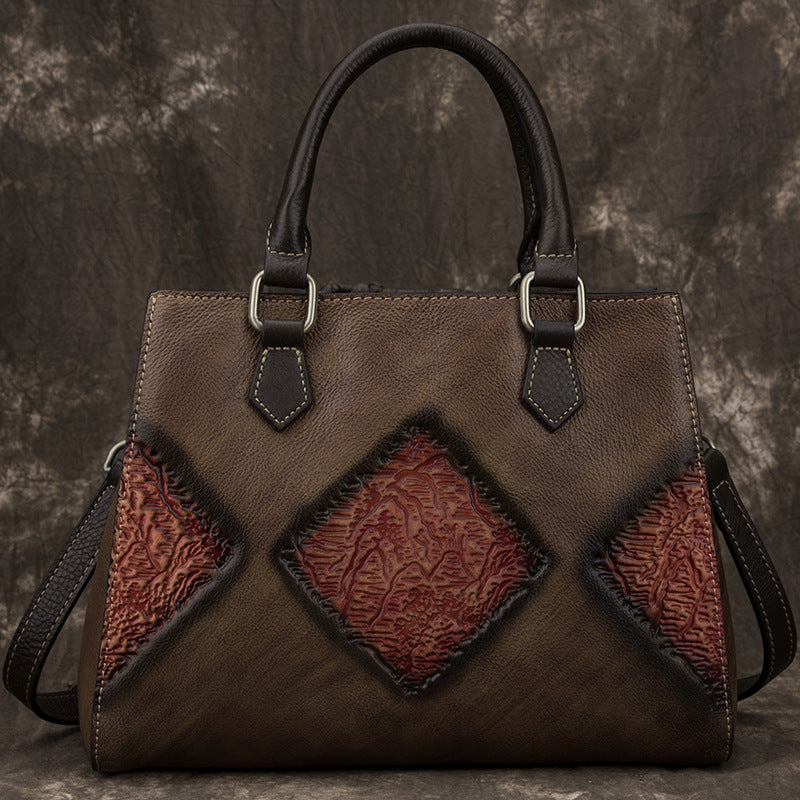 Retro Damen-Handtasche aus Top-Schicht Rindsleder – Europäischer und Amerikanischer Stil