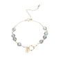 Natürlicher Erdbeer-Gold-Kristall- und Aquamarin-Armband – Eleganz im Koreanischen Stil