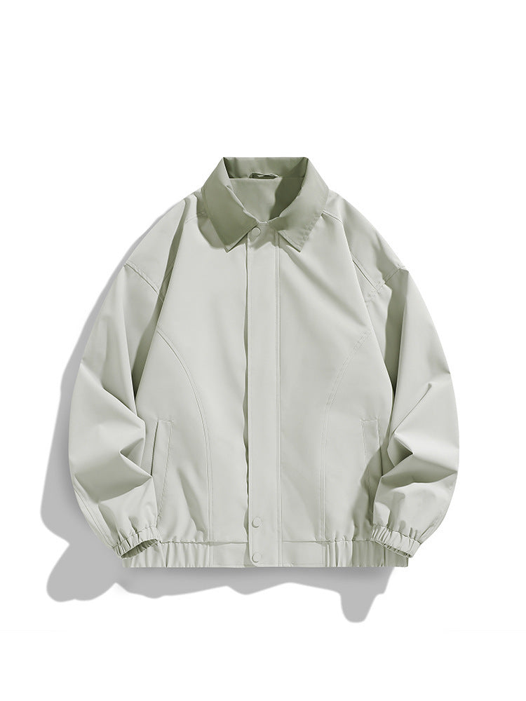 Pure color all-matching polo collar jacket
