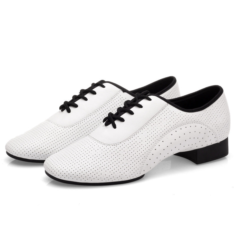Herren-Lederschuhe für Modernen Tanz – Stilvolle Outdoor-Latin-Tanzschuhe mit Gummisohle