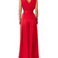 Solid Color V-Ausschnitt High-Waist Jumpsuit mit weiten Hosenbeinen