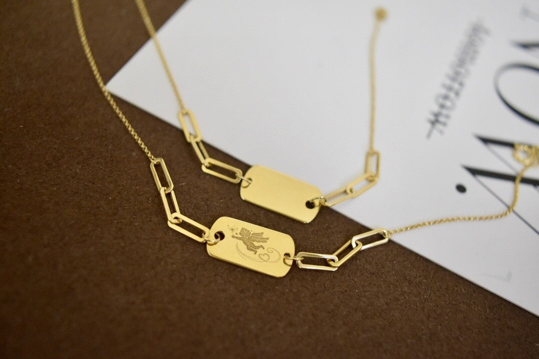Collar Clavícula Ángel Oro 18K
