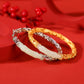 S925 Sterlingsilber Vergoldetes Armband – Hetian Jade mit Wolken- und Bambusmotiv