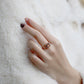 Anillo de plata S925 con baño de oro K y labradorita natural - diseño vintage para mujer
