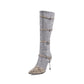 Women's Knee High Boots - Sexy High Heels with Snakeskin Design