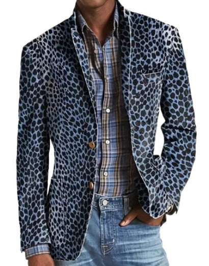 men's suit with striped check pattern