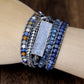 Naturblaues, handgewebtes Lederarmband – Europäisch-Amerikanischer Stil