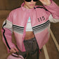Girls' motorcycle jacket in contrasting color style