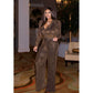 Lässiger Jumpsuit aus dehnbarem Nylon-Goldseide-Material – Eleganz trifft Komfort