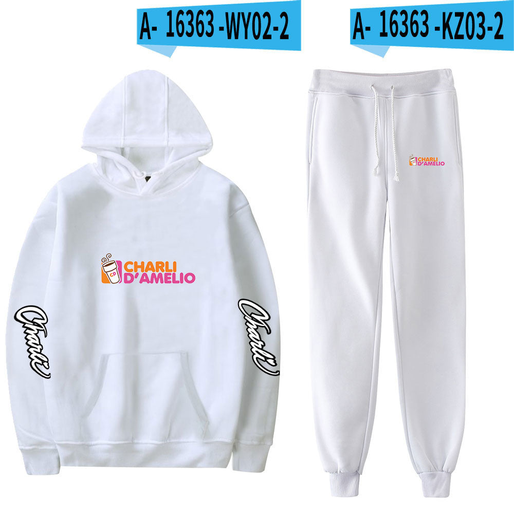 Peripherer 2D-bedruckter Kapuzenpullover und Leggings-Anzug