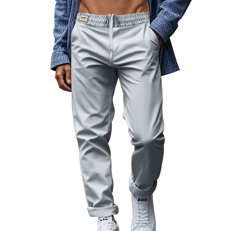 Men's Loose Comfortable Quick-drying Waist-tied Casual Business Pants in Solid Color