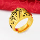 24K Vergoldeter Sandgold-Ring – Ethnischer Stil mit Diamantform