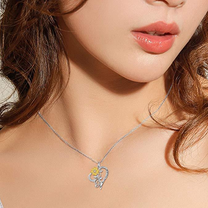 Sunflower Necklace made of S925 Sterling Silver
