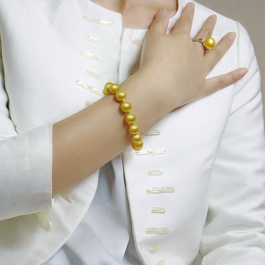 Pulsera de Perlas de Oro - Perlas de Agua Dulce