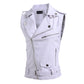 Zip-Fit Slim Revers Kurze PU-Lederweste