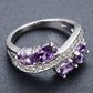 10KT White Gold Ring with 4 Diamonds – Vintage Elegance for Women