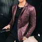 Fashionable casual men's suit leather jacket