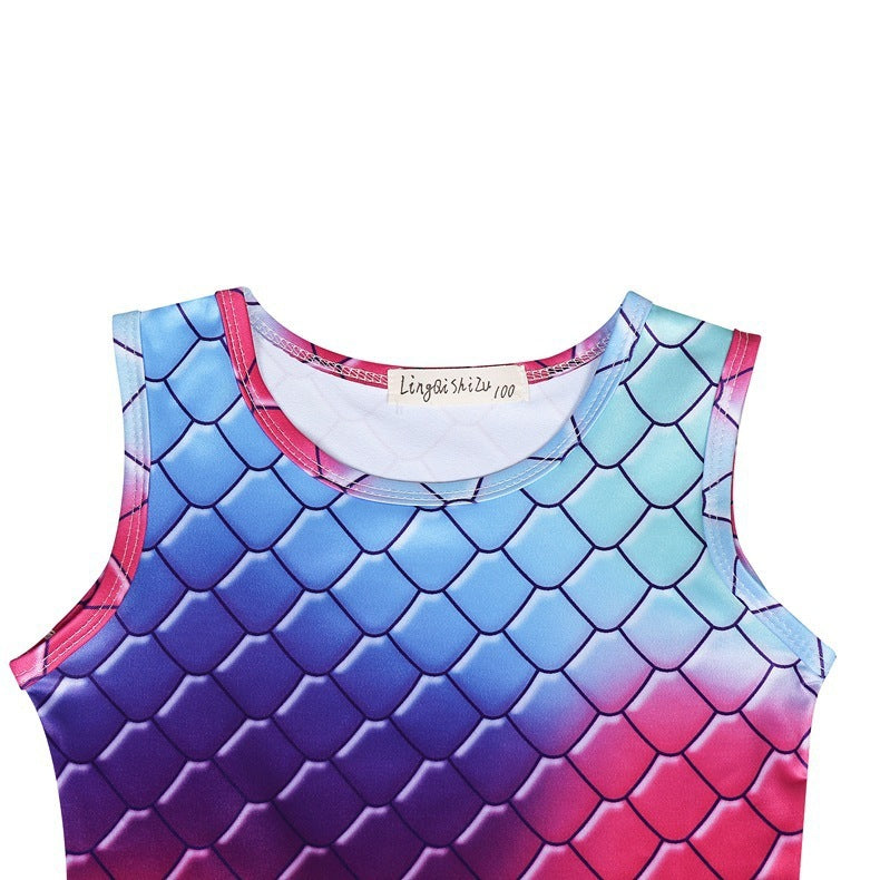 Meerjungfrau-Farben Tank-Top Kleid