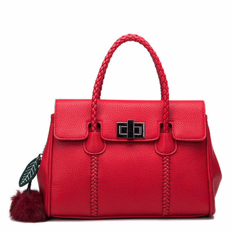 Damen-Lederhandtasche mit Lychee-Muster – Stilvoll, geräumig und vielseitig