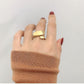 Titanstahl-Goldring für den Zeigefinger – Eleganz im Oval-Design