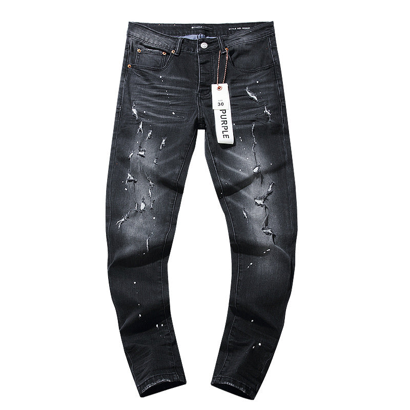 American High Street Hole &amp; Patch Trendy Retro Straight Jeans