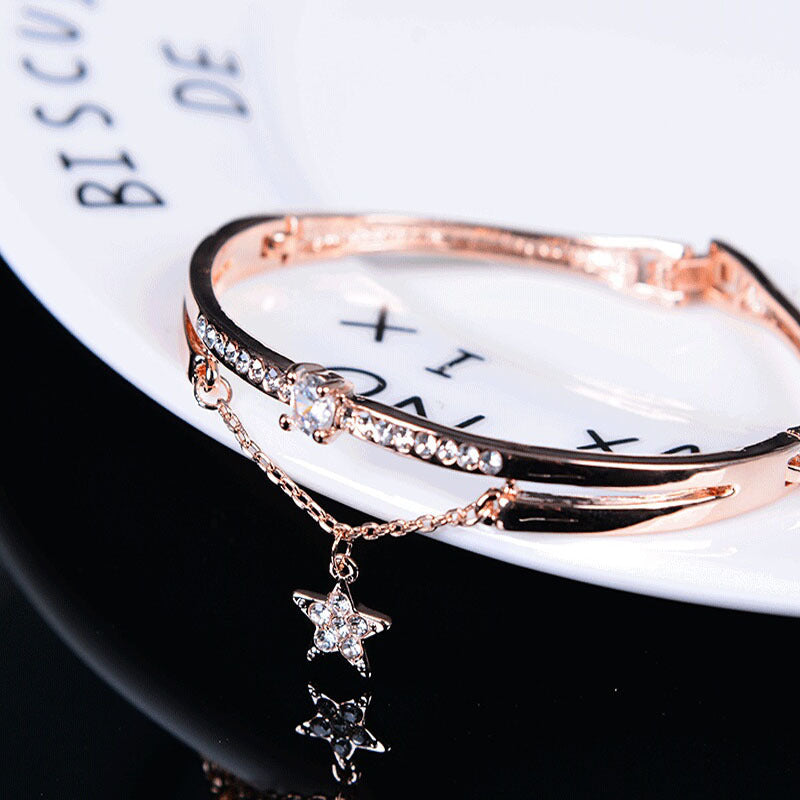 Pulsera de moda de oro rosa