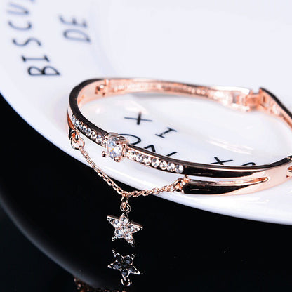 Pulsera de moda de oro rosa