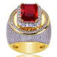 Anillo de hombre con baño de oro de 18 quilates y circonitas: elegancia y estilo