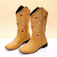Women's Cowboy Boots - Embroidered Western Boots with Sunflower Design