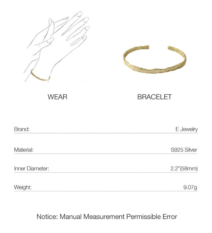 Unregelmäßiger Armreif mit Goldfoliendekor – Eleganz mit persönlichem Touch