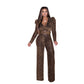 Lässiger Jumpsuit aus dehnbarem Nylon-Goldseide-Material – Eleganz trifft Komfort