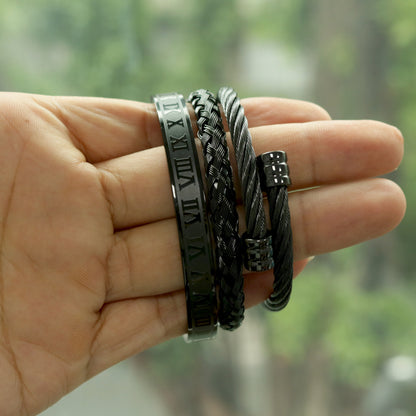 Geflochtenes Armband aus Titanstahl für Männer – Gold