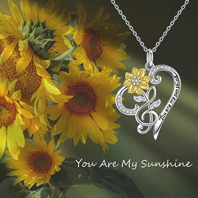 Sunflower Necklace made of S925 Sterling Silver