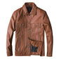 Top Layer Cowhide Leather Single-Breasted Men's Lapel Jacket Leather Jacket