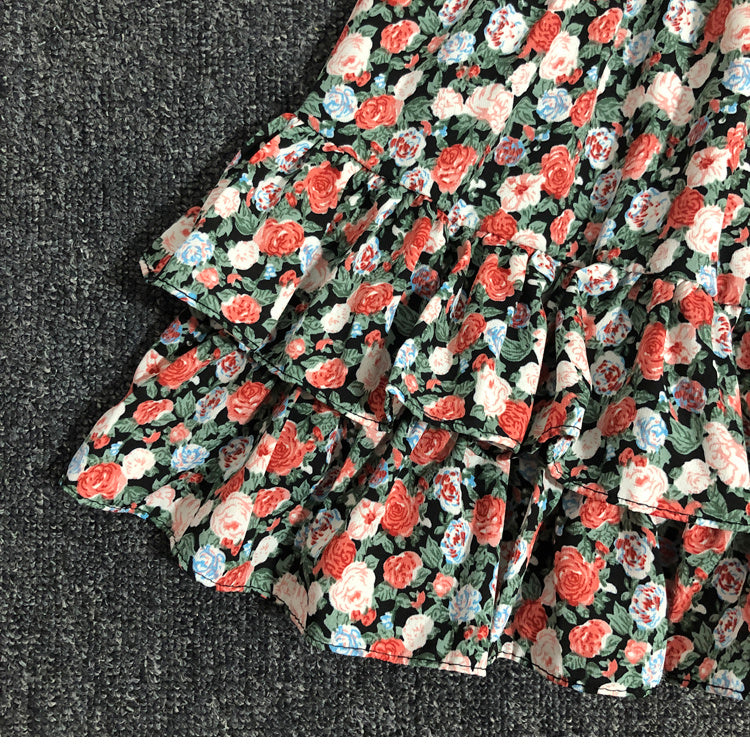 Modischer Damenrock mit Gänseblümchen-Muster und Lotusblatt-Design