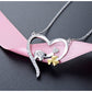 925 Sterling Silber Halskette – Herzanhänger mit Elefant und Kleeblatt – Feinster Schmuck für Damen