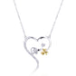 925 Sterling Silber Halskette – Herzanhänger mit Elefant und Kleeblatt – Feinster Schmuck für Damen