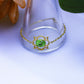 9K Gold Adjustable Chain Ring with Natural Peridot – Elegance in Green