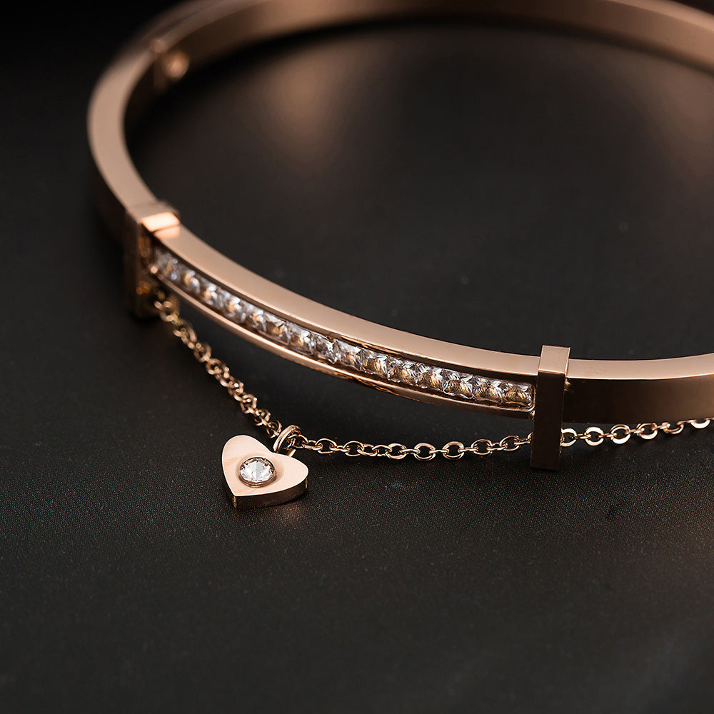 Marke Exquisite Mattierte Sternenhimmel Stahlbanduhr mit Diamant Hypoallergenem Armband Kombinationsuhr