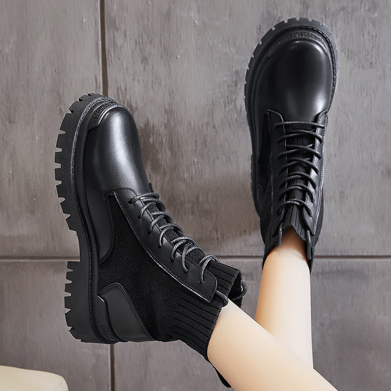 British High-Top Martin Boots – Korean Style for Women