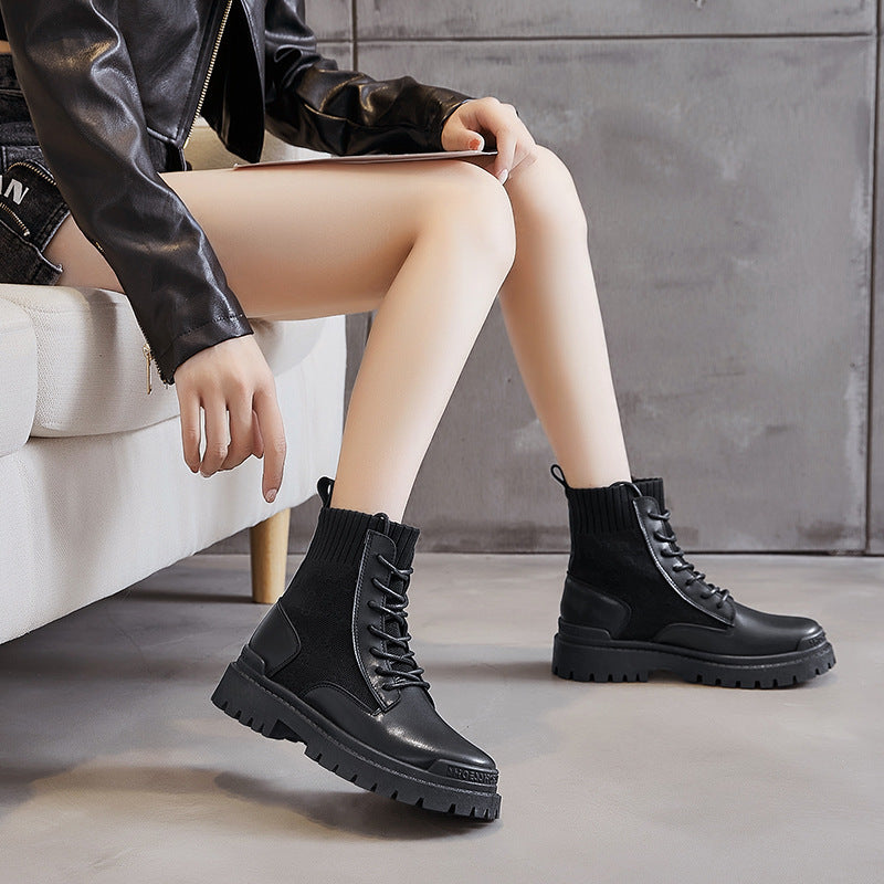 British High-Top Martin Boots – Korean Style for Women