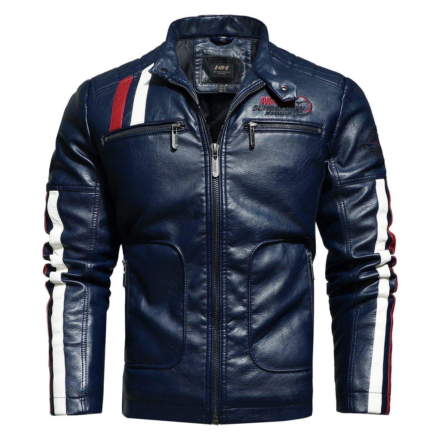 Men's Leather Clothing Tide Motorcycle Leather Jacket Washed Plus Cotton Leather Jacket