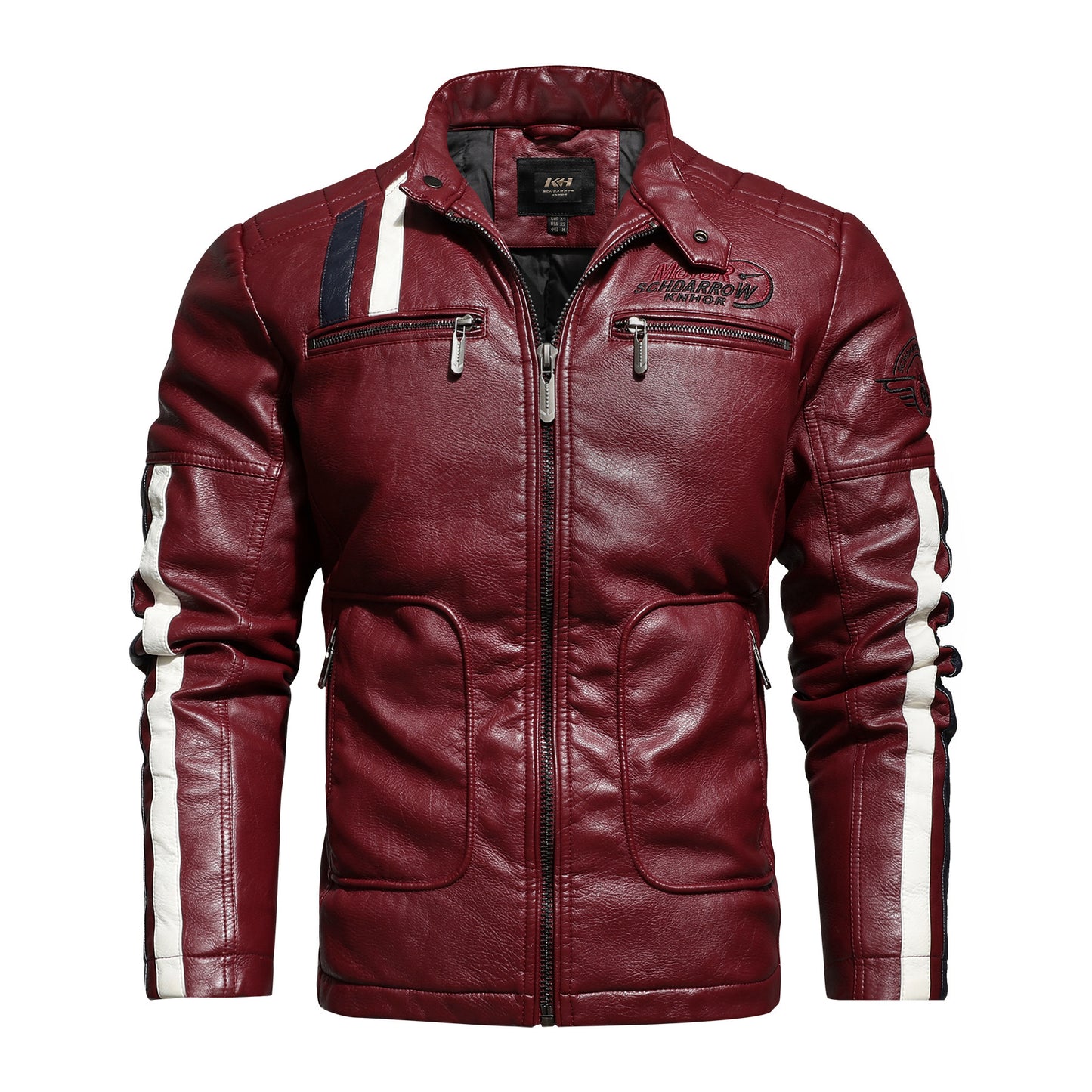 Men's Leather Clothing Tide Motorcycle Leather Jacket Washed Plus Cotton Leather Jacket
