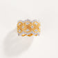 Bienenwaben-Hohlring – 925 Silber mit Goldplattierung und Zirkonia