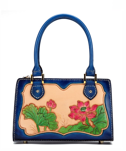 Luxury Women's Leather Handbag - Retro National Style Tote