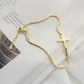 Pulsera Cruzada Chapada En Oro 18K