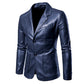 Men's Slim Lapel All-Match PU Small Suit Leather Jacket