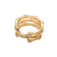 Extravaganter 18K Vergoldeter Bambus-Ring mit Zirkonia – Einzigartiges Design für Stilbewusste