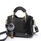 Vintage Damen-Handtasche aus PU-Leder – Retro Pandora-Stil mit Haartballen-Detail